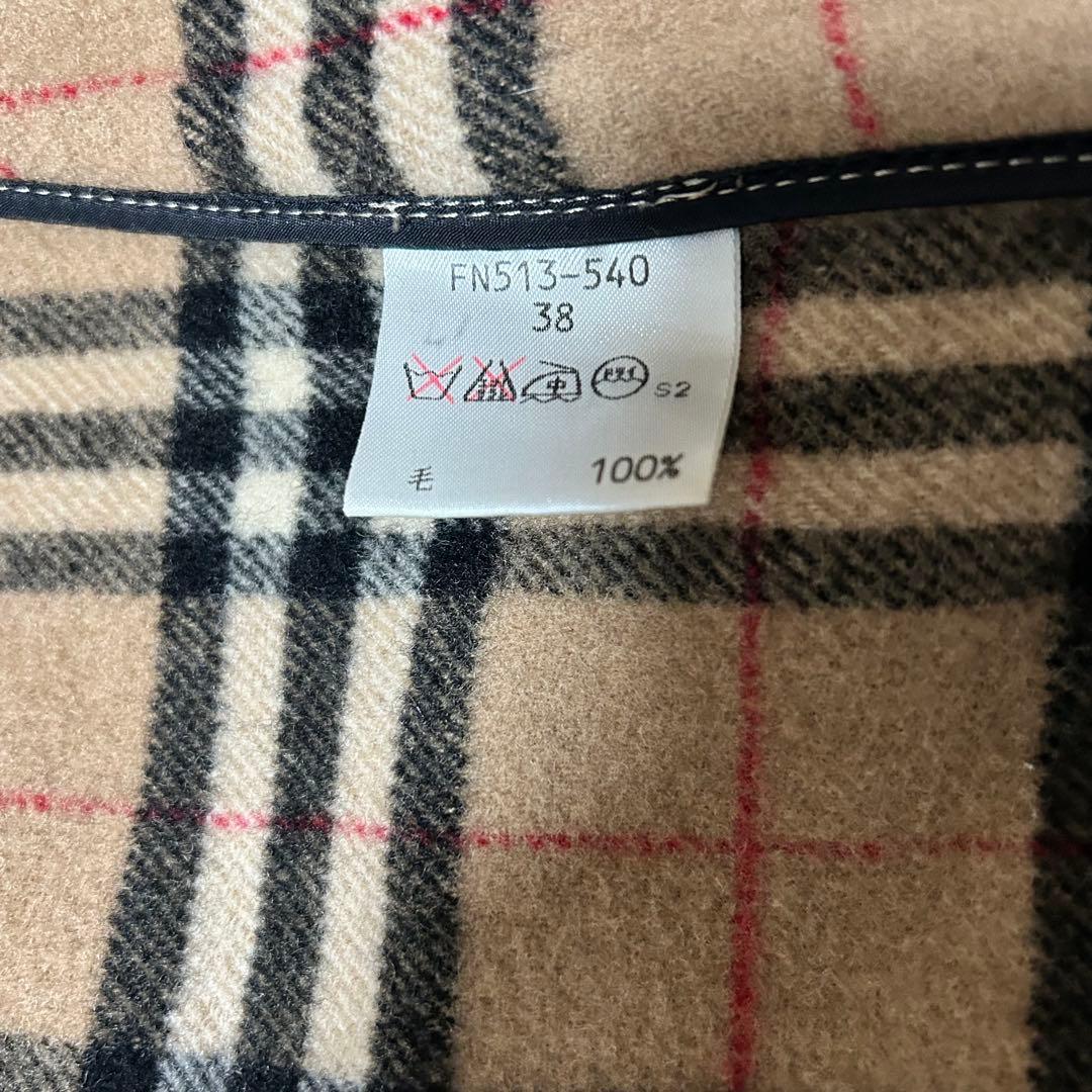 バーバリーズブルーレーベル ウール　ダッフルコート ノバチェック キャメル　38