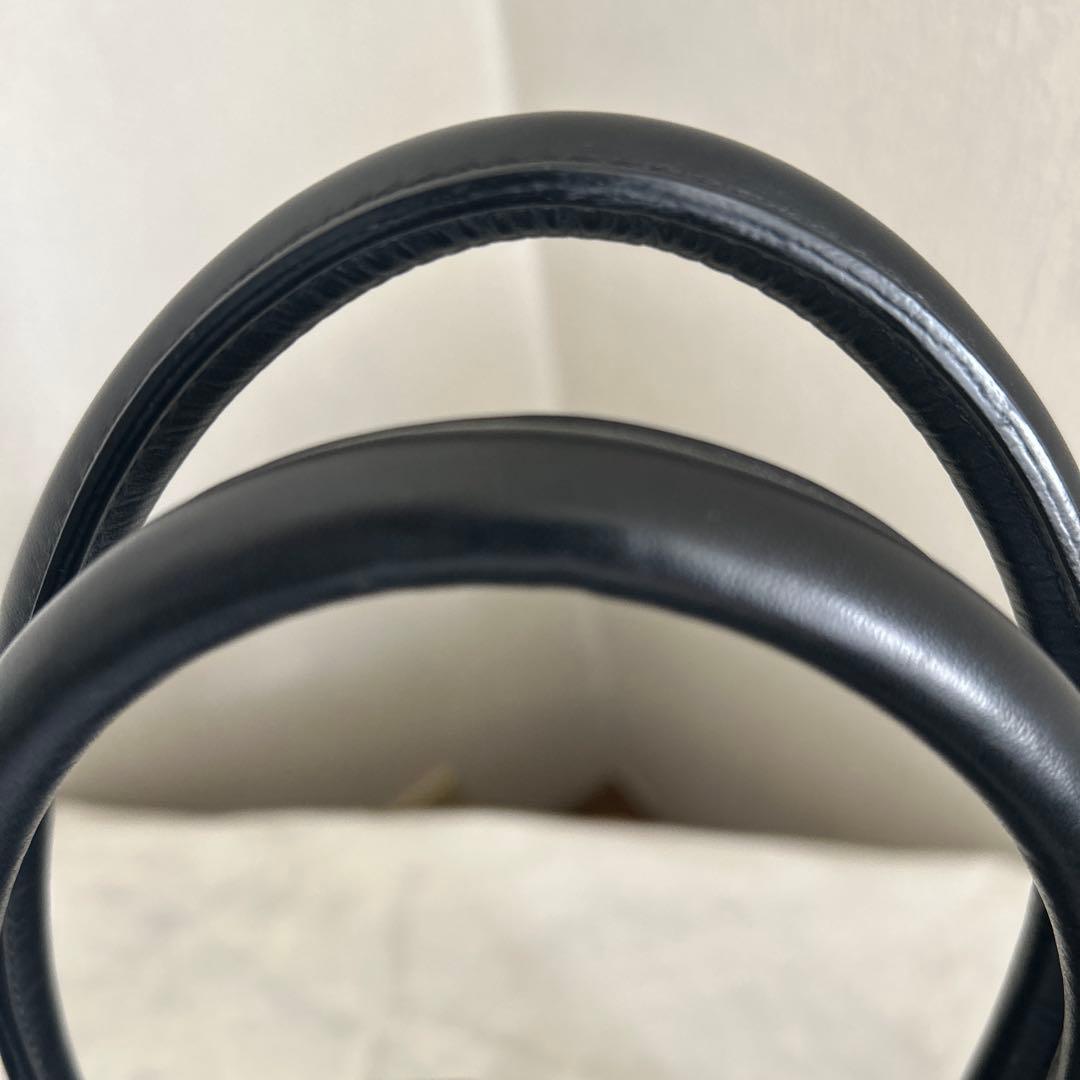 美品 A4収納 グリーンレーベルリラクシング レザー トートバッグ 本革 黒