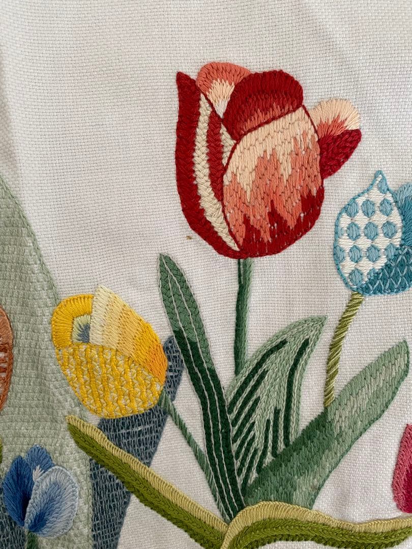 ハンドメイド　手刺繍　ソファカバー