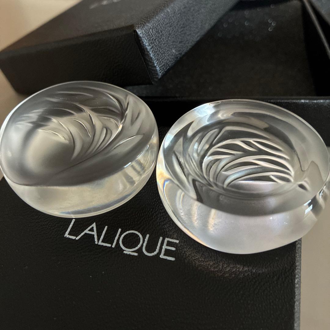 【新品未使用】LALIQUE ラリック　クリスタル 箸置 2個セット　クリスマス
