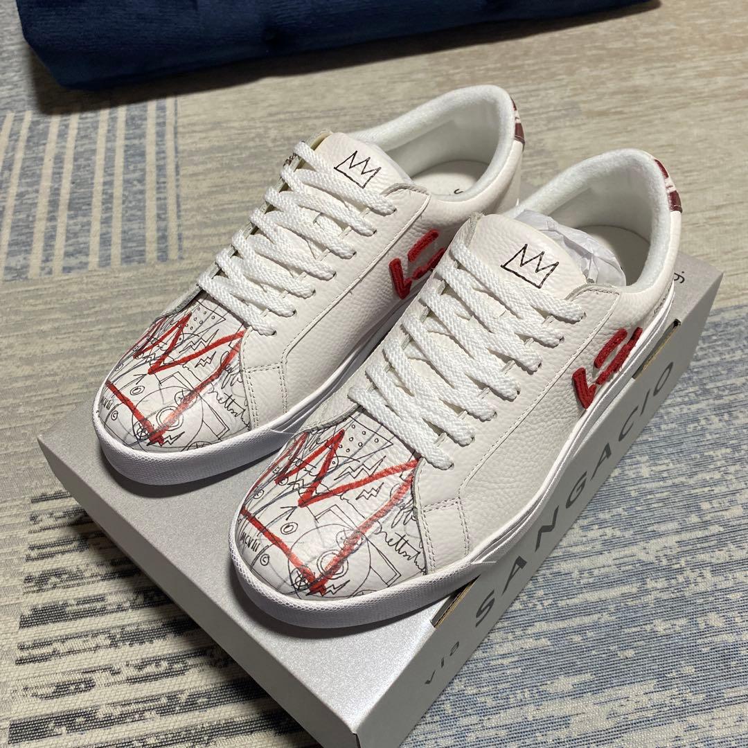 SANGACIO ホワイト/レッド にゅーず.バスキア限定スニーカー 新品