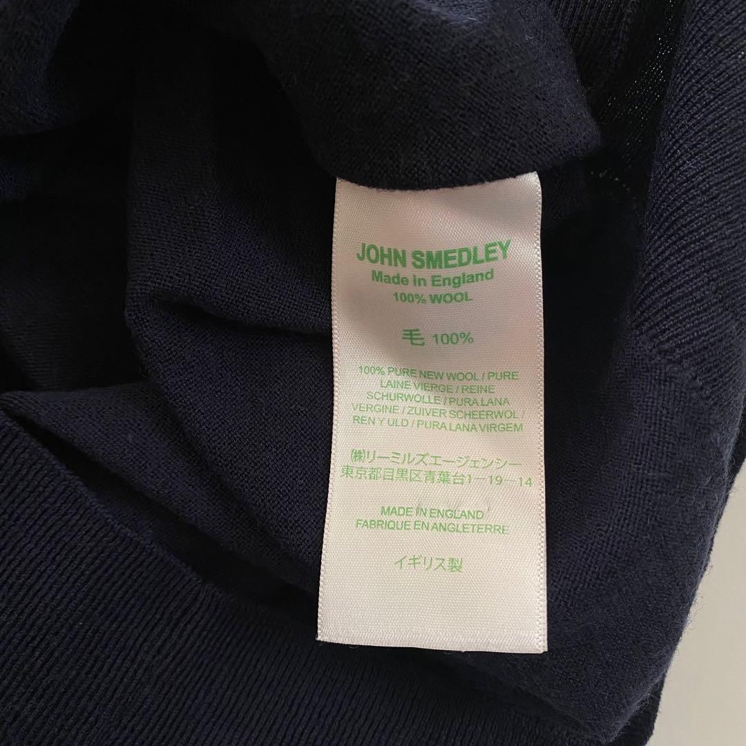 極美品 john smedley タートルネック 30ゲージ L ネイビー