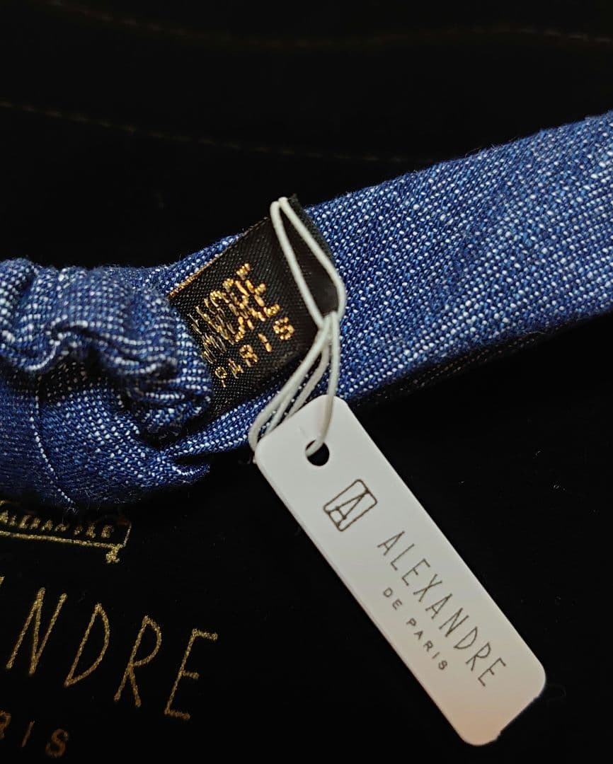 タグ付き新品 2025SS【アレクサンドル ドゥ パリ】デニム　リボンポニー