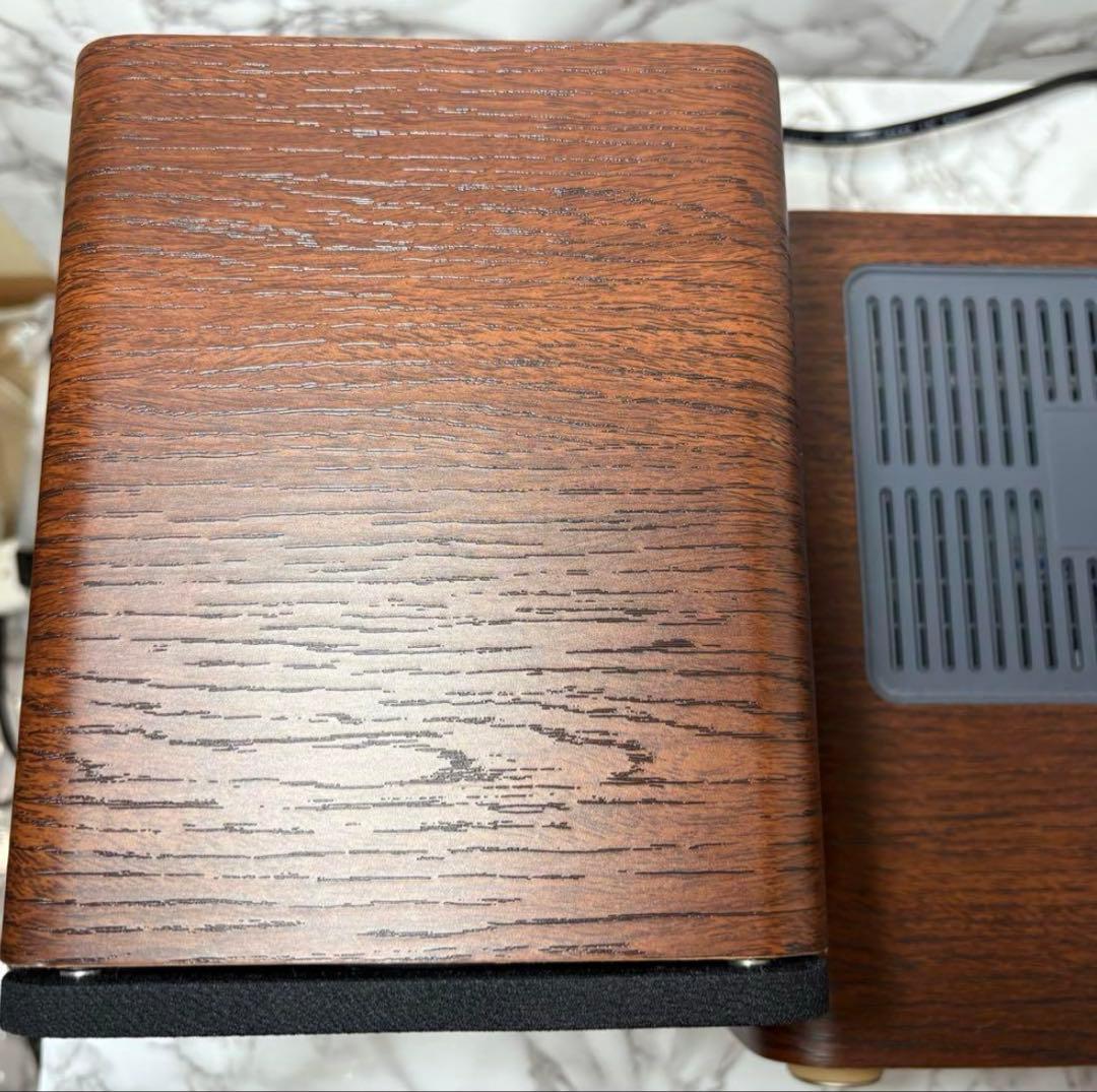 美品　SMC-300BT 真空管ハイブリッドアンプ搭載 ステレオ　木目　ブラウン