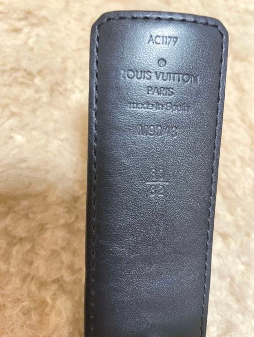 ルイヴィトン　ブラック　レザーベルト　メンズ