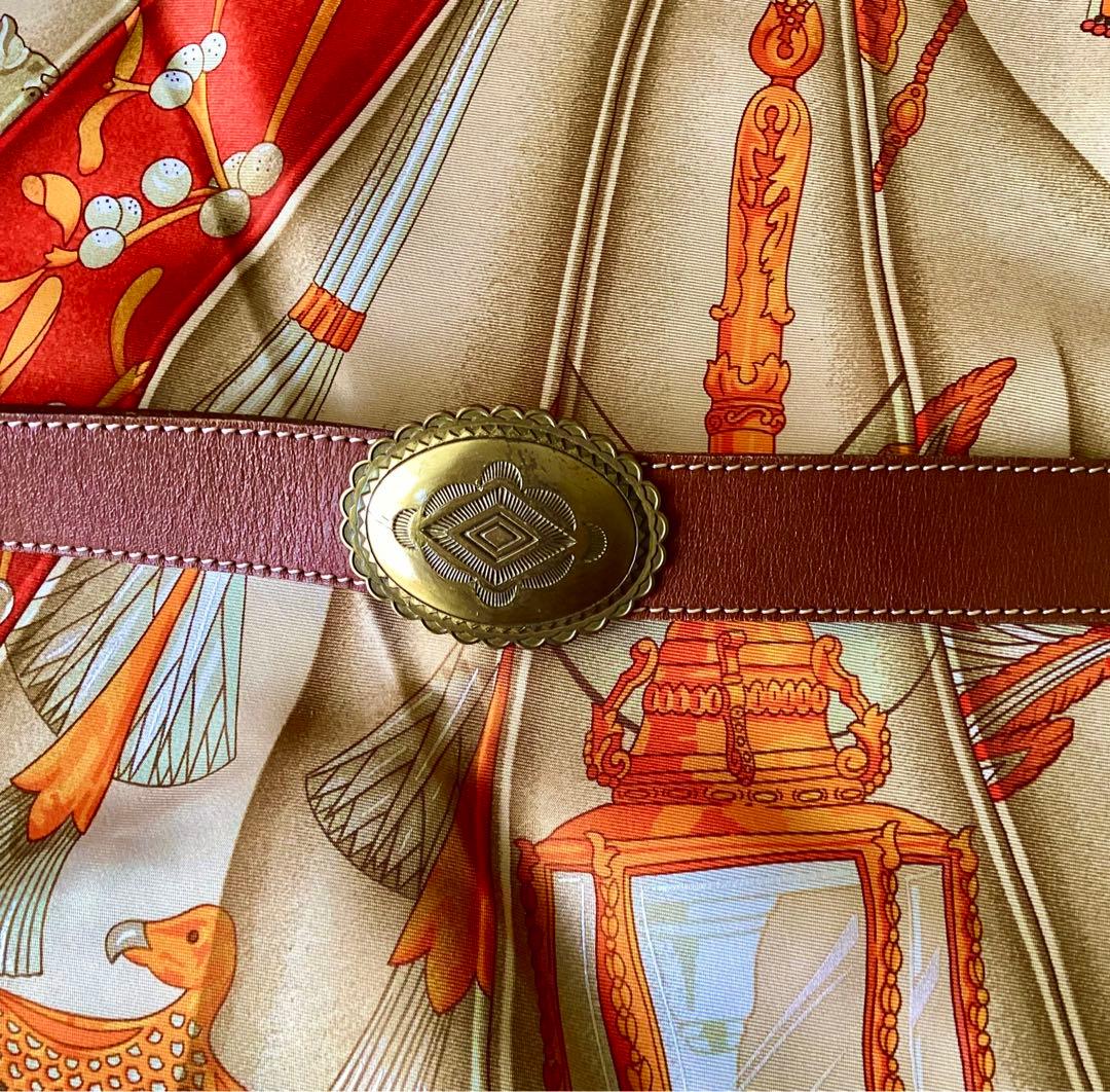 ヴィンテージ コンチョベルト ウエスタン レザーベルト 本革 ネイティブ 個性派