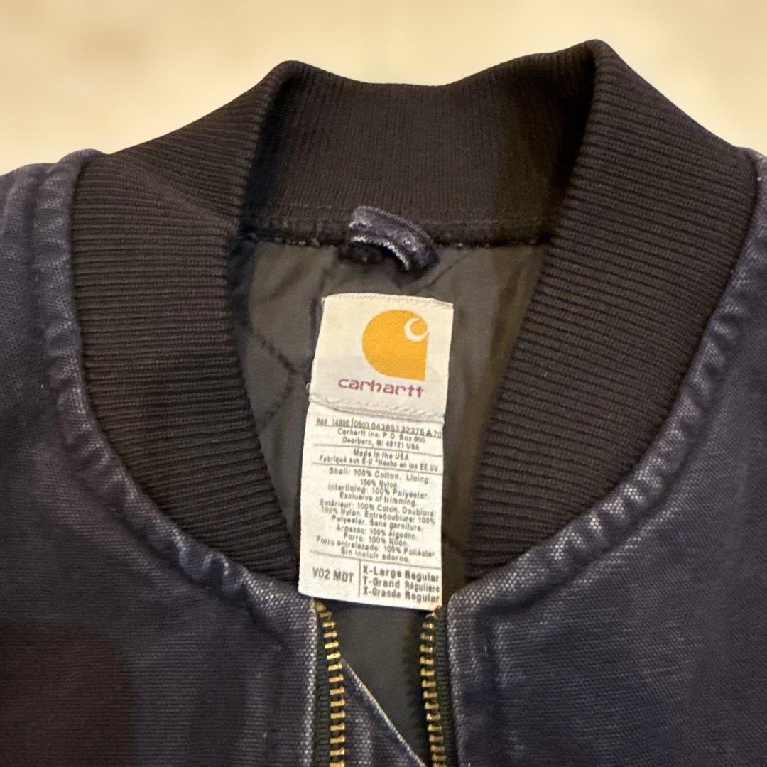 ガチャ様Carhartt カーハート　ダックベスト　企業ロゴ　USA製　XL