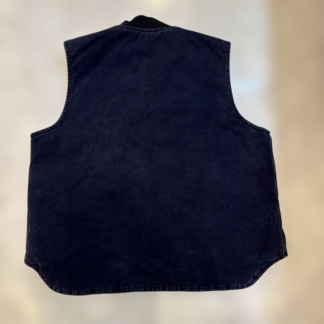 ガチャ様Carhartt カーハート　ダックベスト　企業ロゴ　USA製　XL