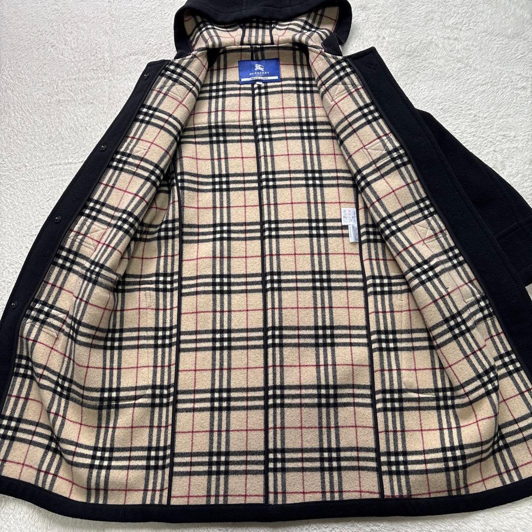 Burberryブルーレーベル✨ダッフルコート ノバチェック 黒 38