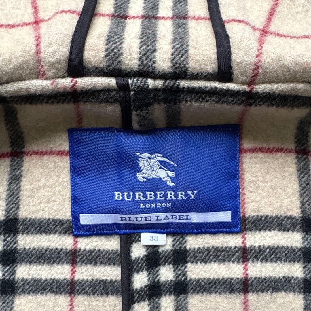 Burberryブルーレーベル✨ダッフルコート ノバチェック 黒 38