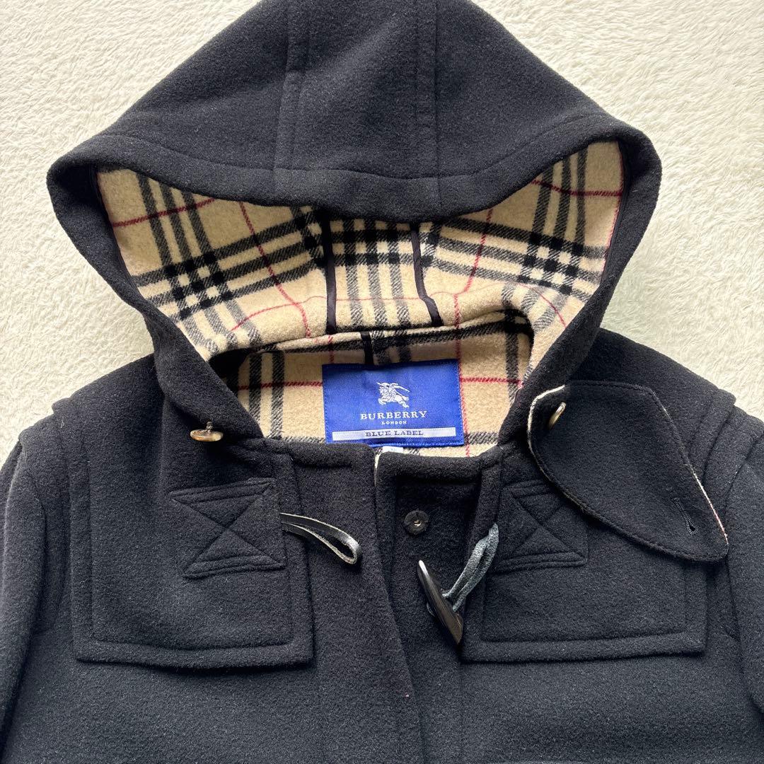 Burberryブルーレーベル✨ダッフルコート ノバチェック 黒 38