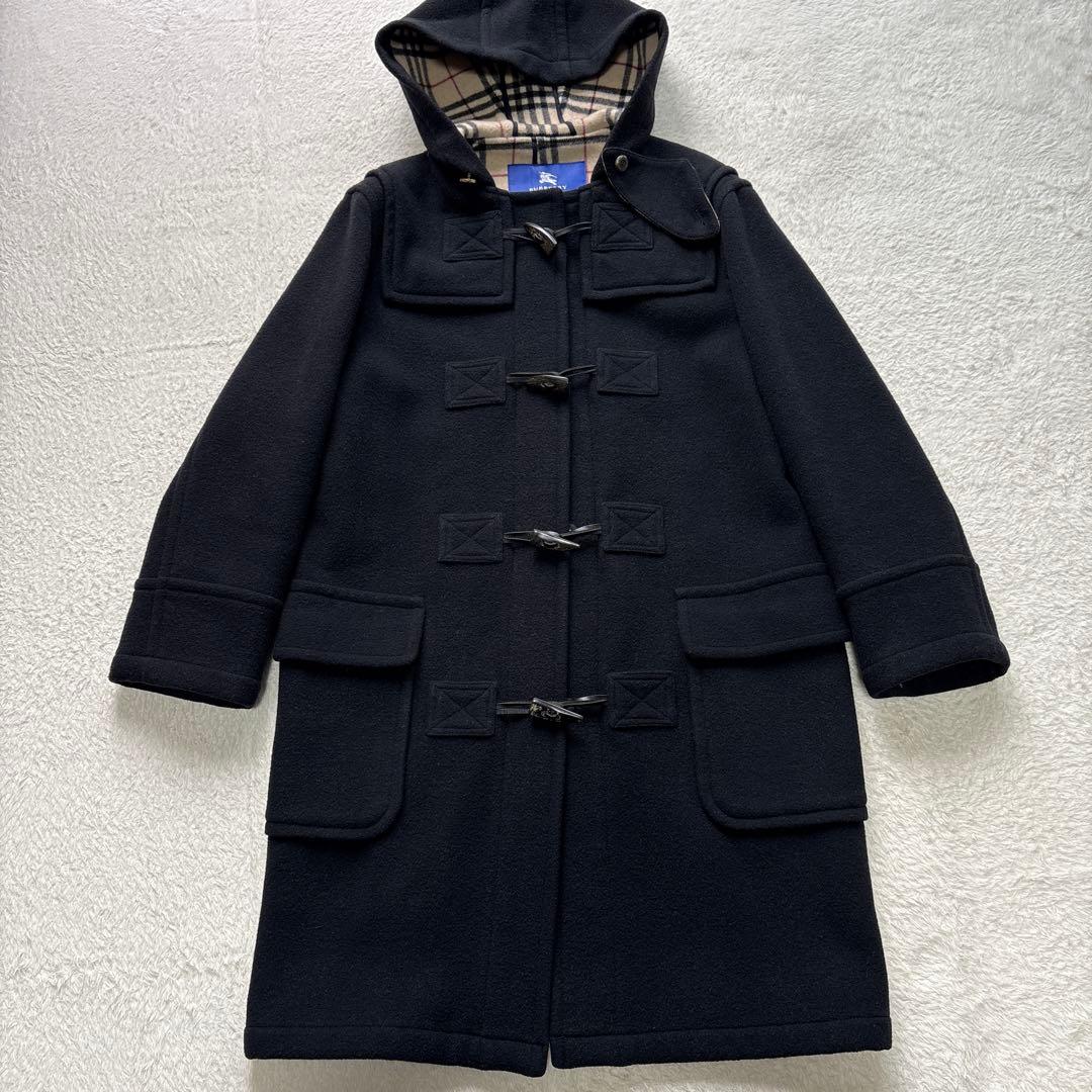 Burberryブルーレーベル✨ダッフルコート ノバチェック 黒 38