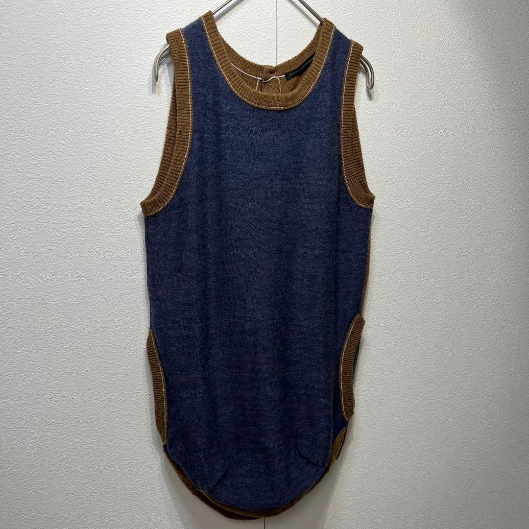 希少 美品 ワイズヨウジヤマモト ノースリーブ 変形 ウールニット ベスト