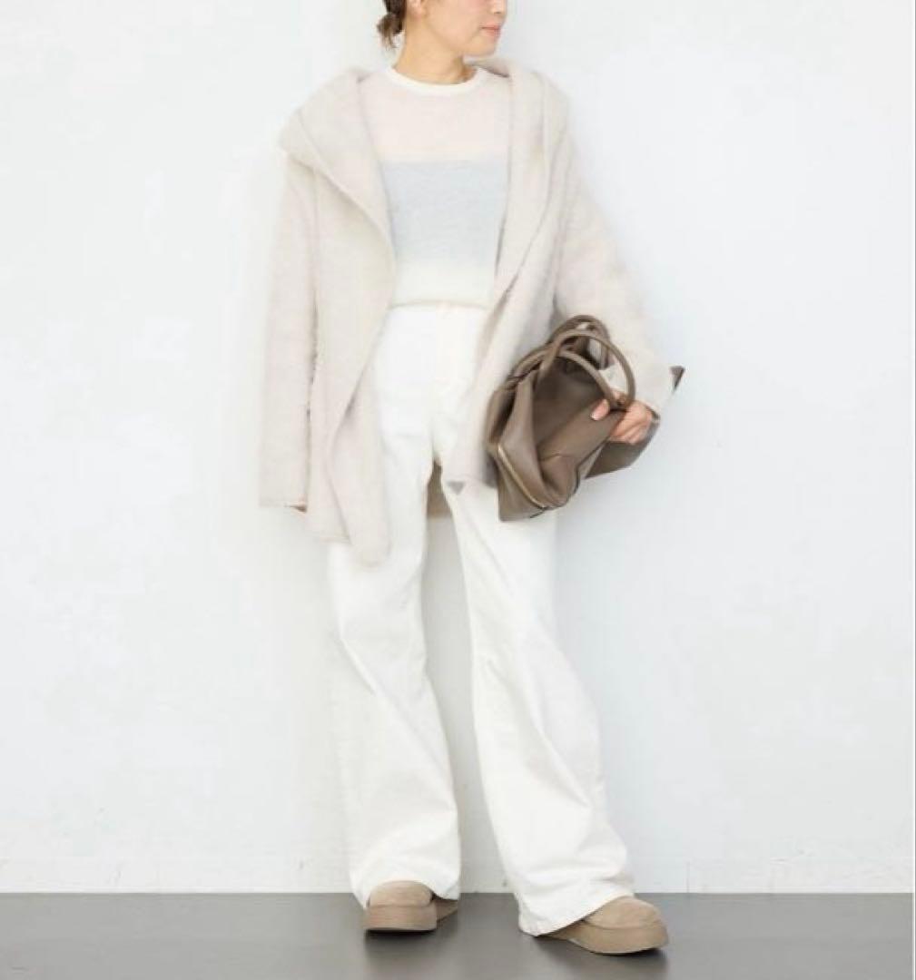 新品 Deuxieme Classe Alpaca Fluffy Gown ホワ