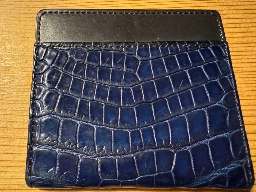 【three2four】紫藍 ポロサス クロコ コンパクト 財布  希少