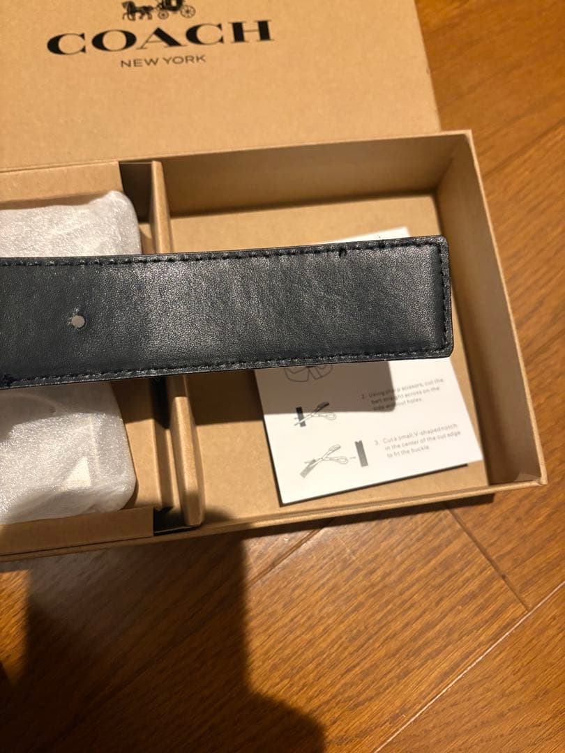 COACH コーチ リバーシブル シグネチャーベルト　シルバーバックル　回転可能
