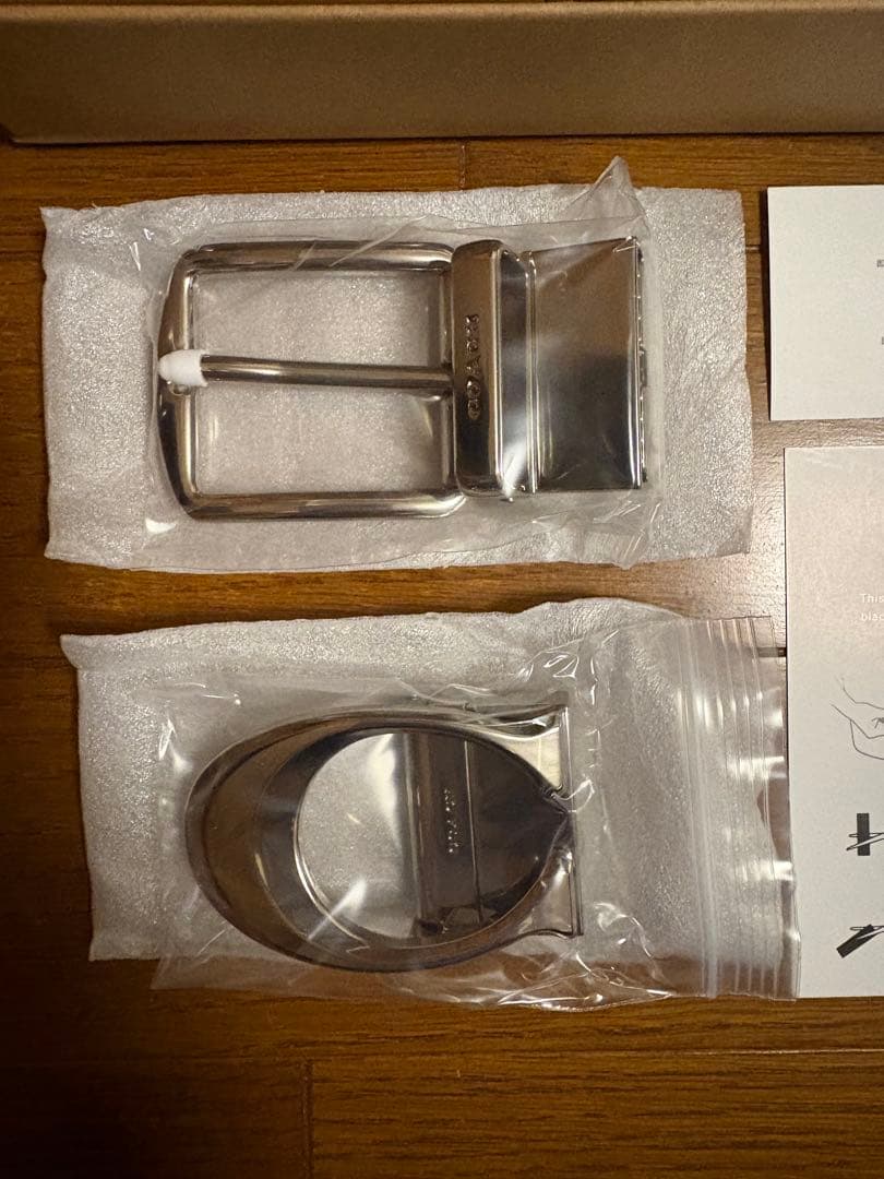 COACH コーチ リバーシブル シグネチャーベルト　シルバーバックル　回転可能