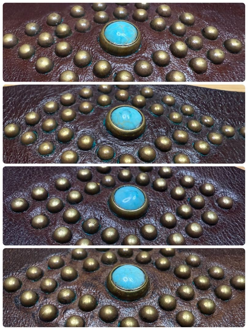 ⭐️美品⭐️HTC⭐️ネイティブ⭐️ブラススタッズ⭐️ダークブラウンレザー⭐️34インチ