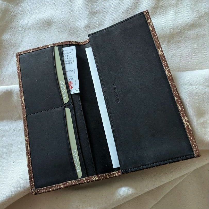 印傳屋＊メンズ長財布 2104 甲州印伝 上原勇七 ブラウン レア 完全未使用