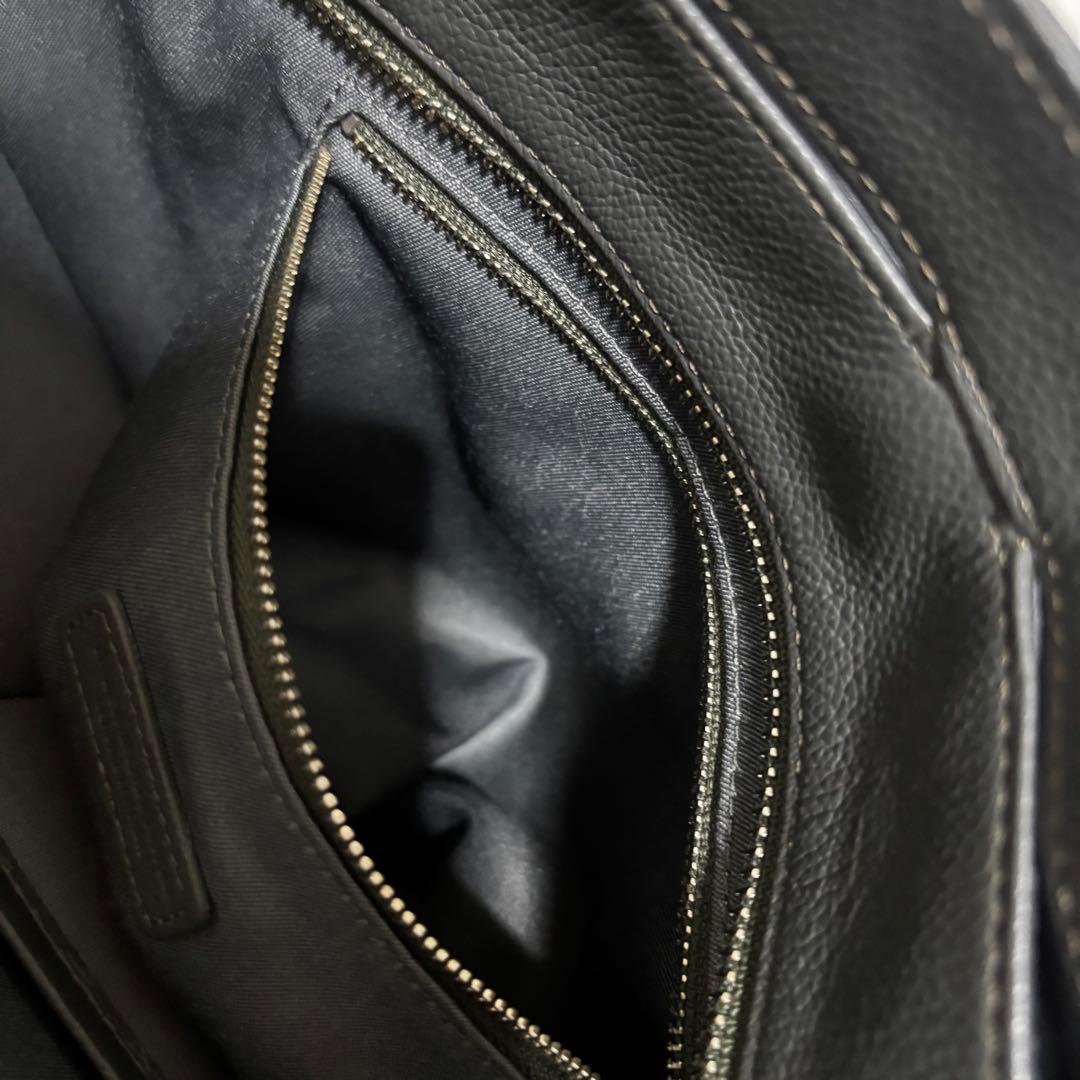 【未使用級】ビジネスレザーファクトリー トートバッグ グレー レザー シボ革