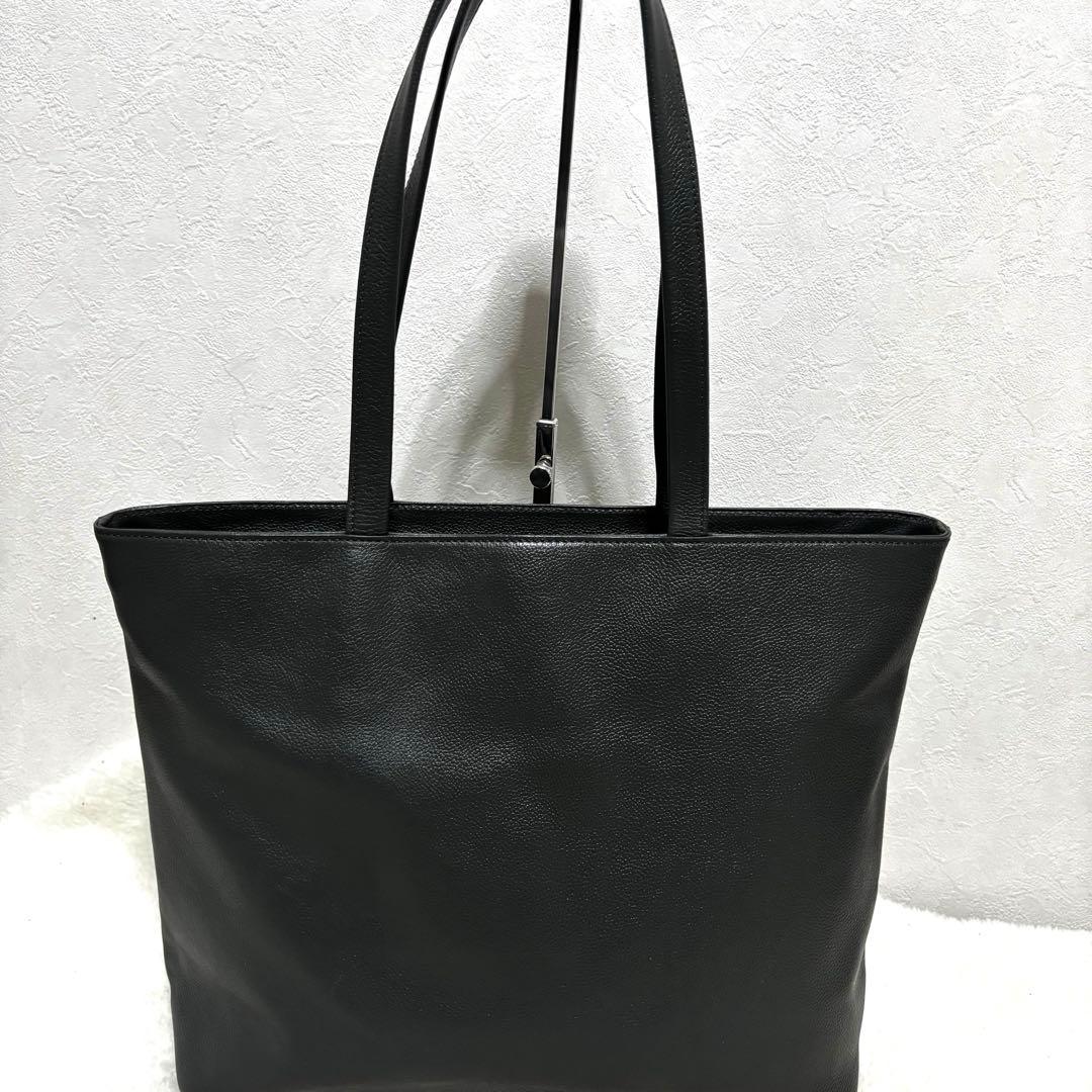 【未使用級】ビジネスレザーファクトリー トートバッグ グレー レザー シボ革