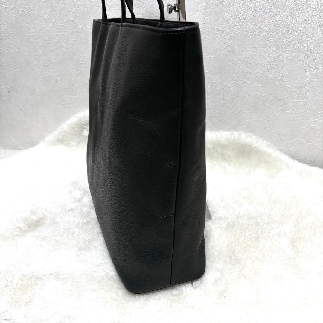 【未使用級】ビジネスレザーファクトリー トートバッグ グレー レザー シボ革