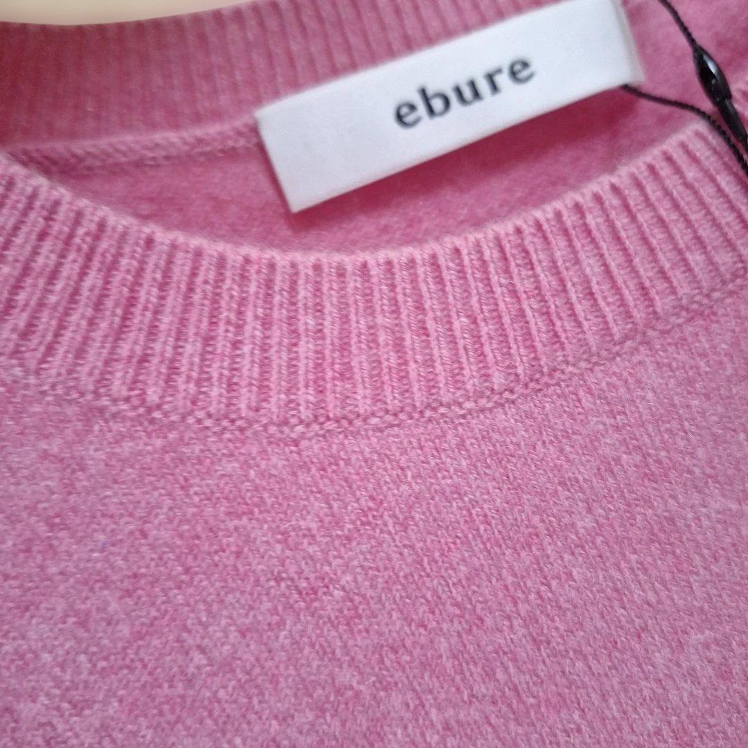 エブール　ゲージカシミア　クルーネックニット　プルオーバー38Mピンク