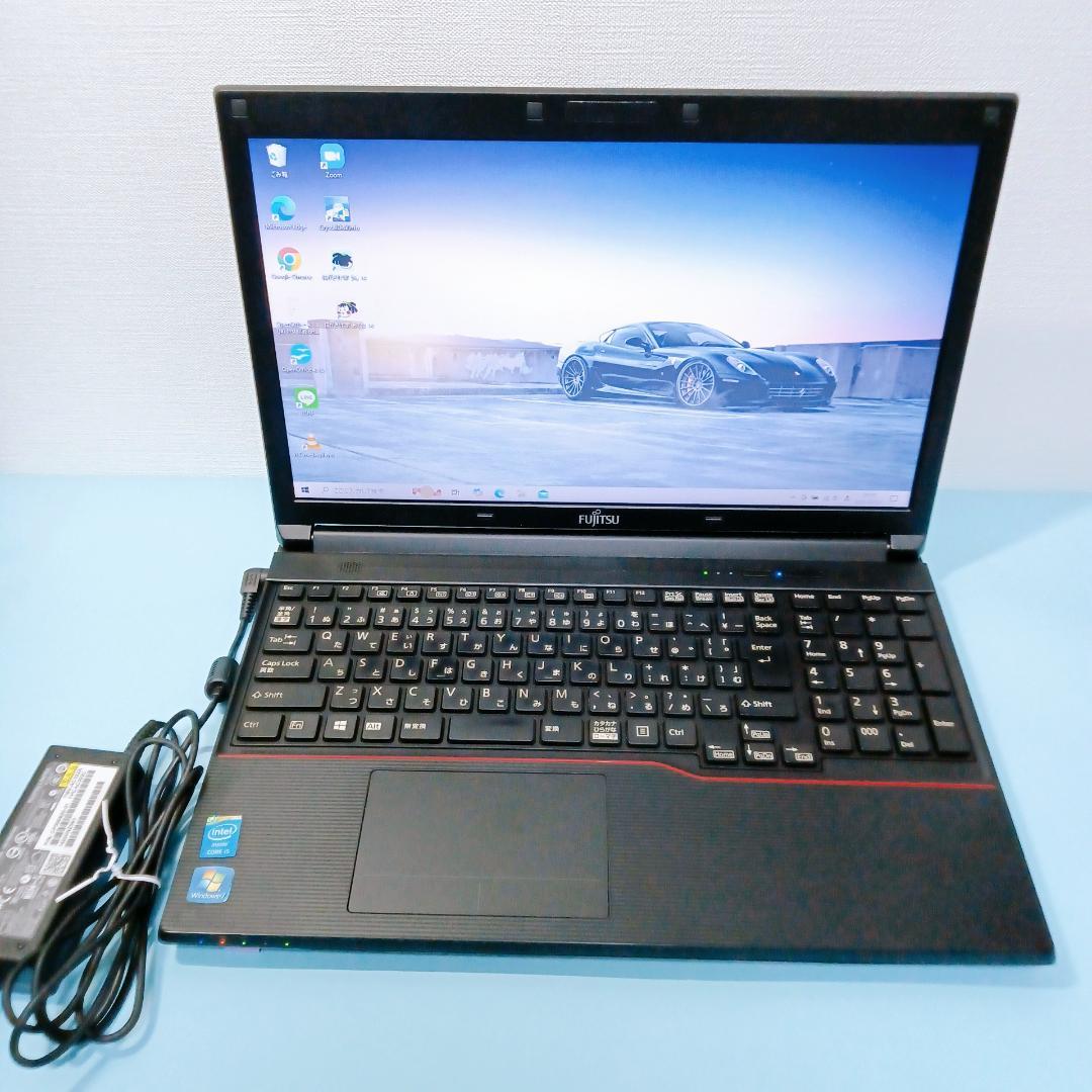 初心者おすすめ 黒 ノートパソコン i5 SSD256 8GB ＤＶＤ 大画面