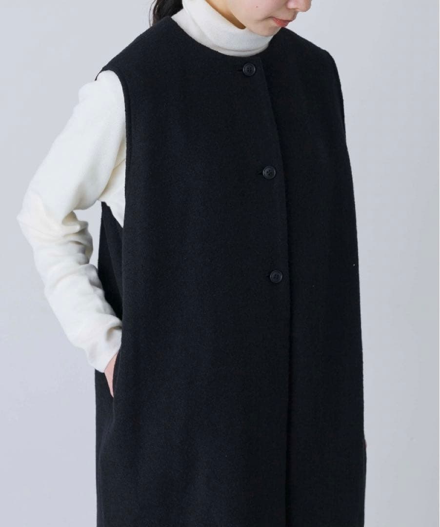 ほぼ新品 かぐれ 今季 ウールタックジャンパースカート ブラック　2025秋冬