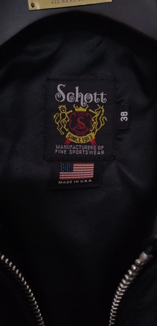 Schott ブラックレザーライダース　牛革