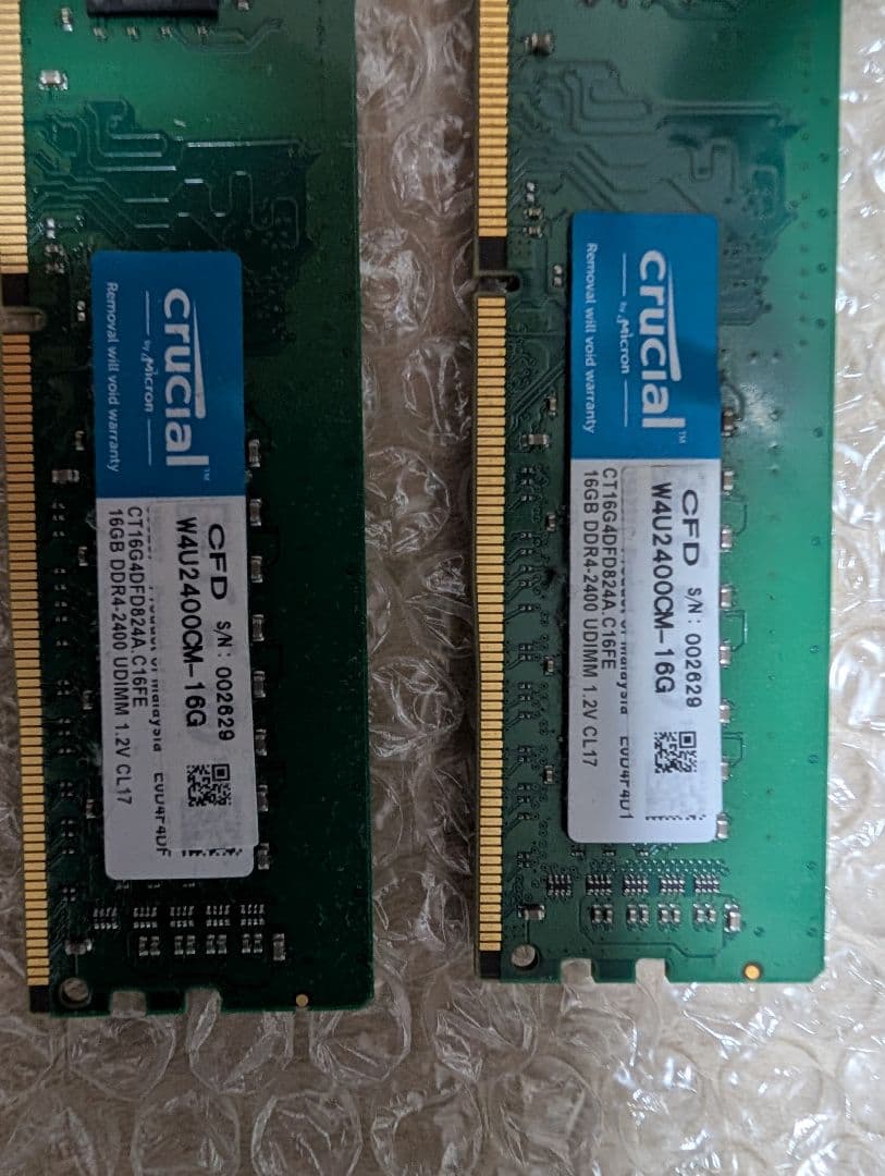 Crucial DDR4 2400mhz 16GB 2枚 32GB メモリー