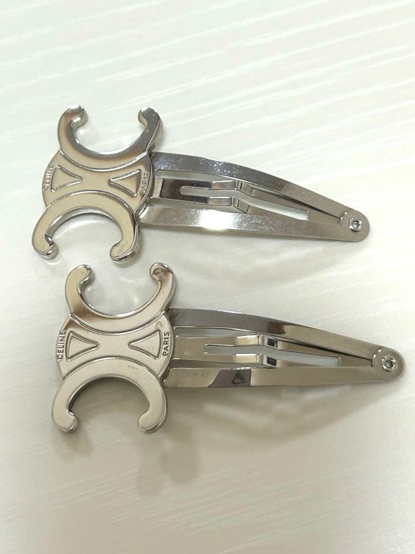 CELINE セリーヌ トリオンフ スナップ クリップ シルバー2個セット