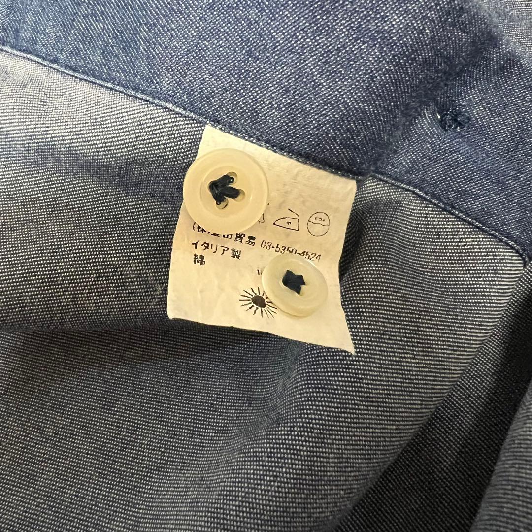 (未使用級)ジャンネット　インディゴシャンブレーシャツ　カッタウェイ　イタリア製
