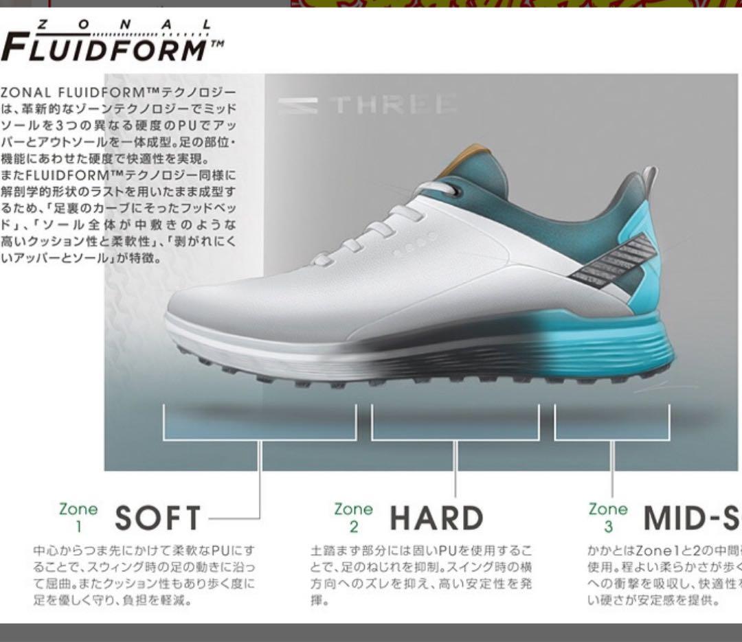 ECCO ホワイト BOAゴルフシューズ