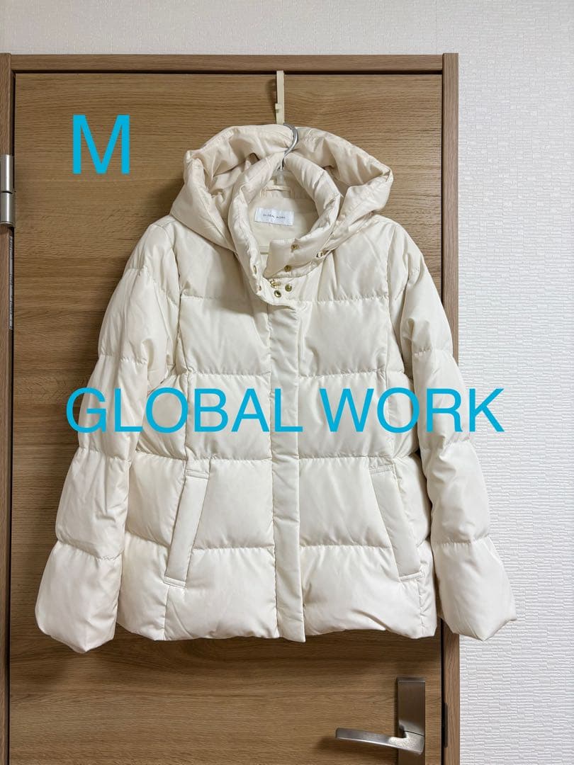 【新品】グローバルワーク★ウツクシルエット★撥水ダウンコート★M★ホワイト★