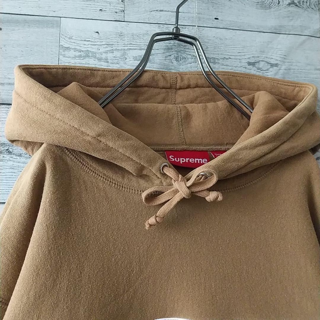 人気☆シュプリーム パイルロゴ センターロゴ パーカー ブラウン×ベージュ