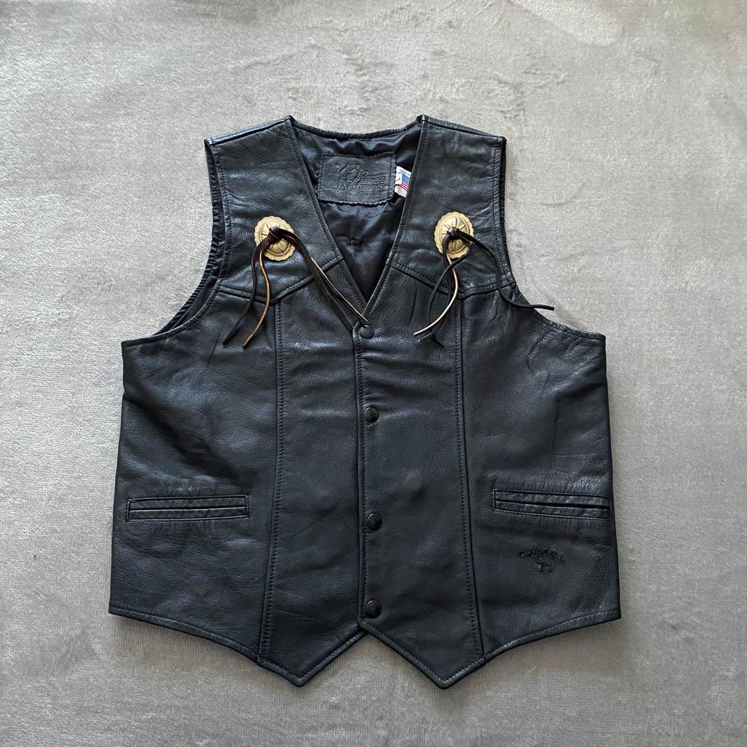 USA製 BRANDED GARMENTS 本革 レザーベスト コンチョ