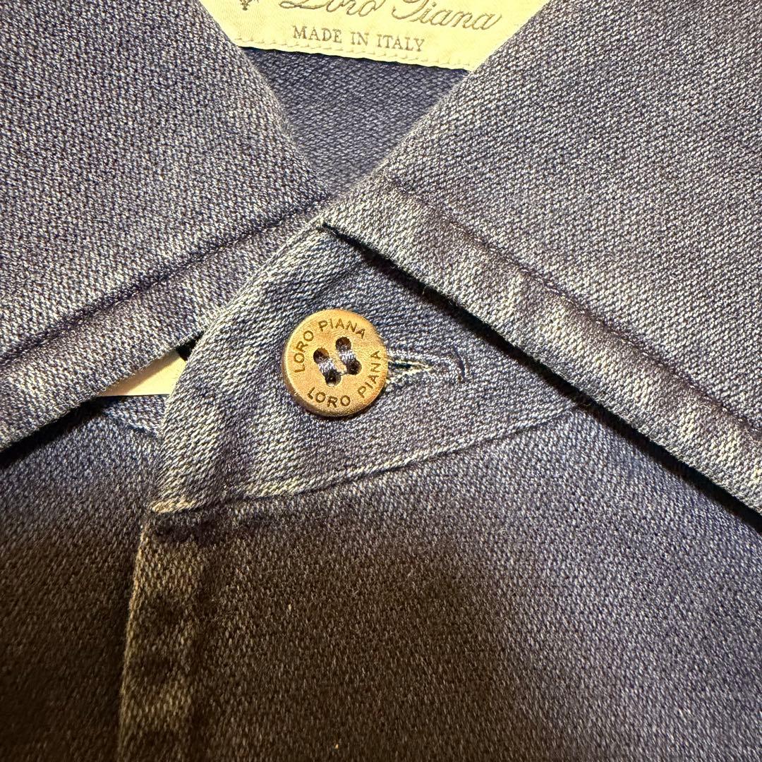 新品未使用ロロピアーナ アンドレシャツ コットン Mサイズ ネイビー 紺 デニム