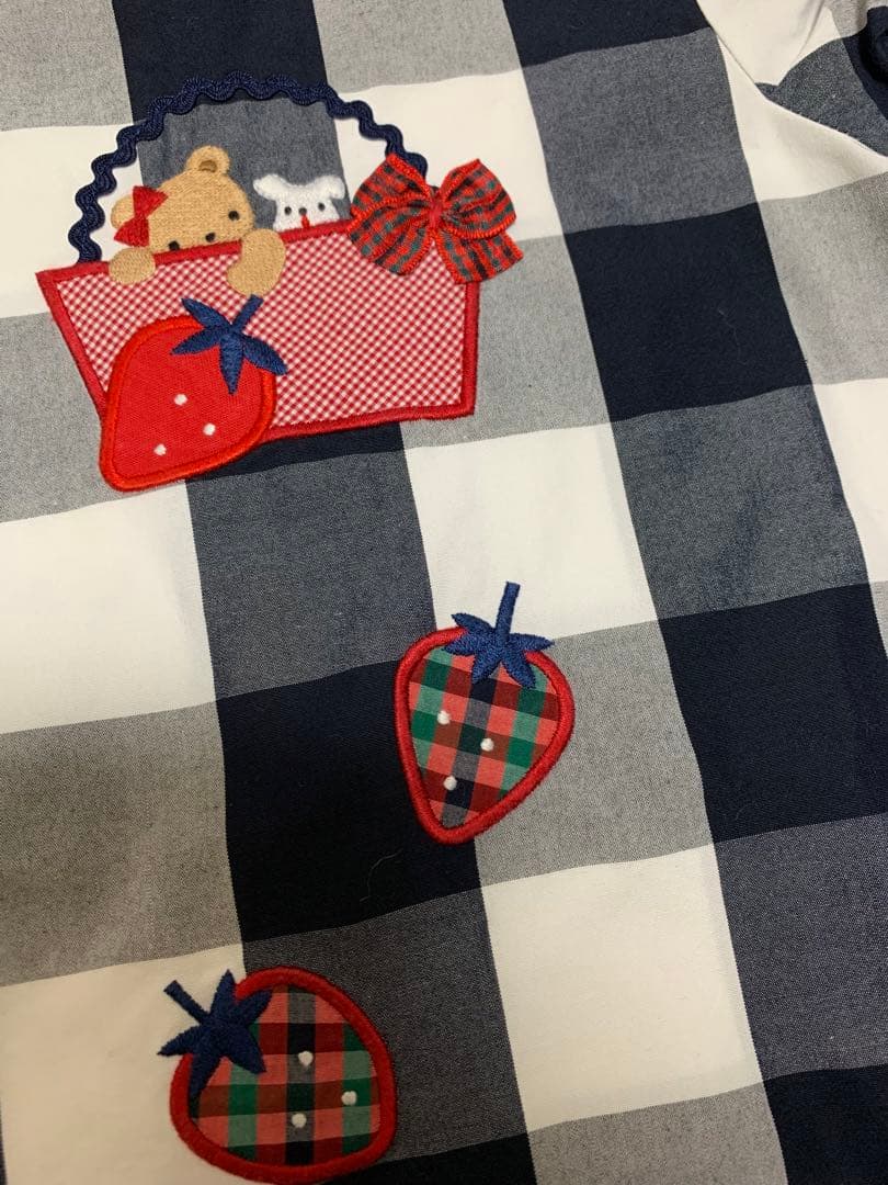 Ｌ*♬様 familiar チェック柄 ワンピース 90 いちご