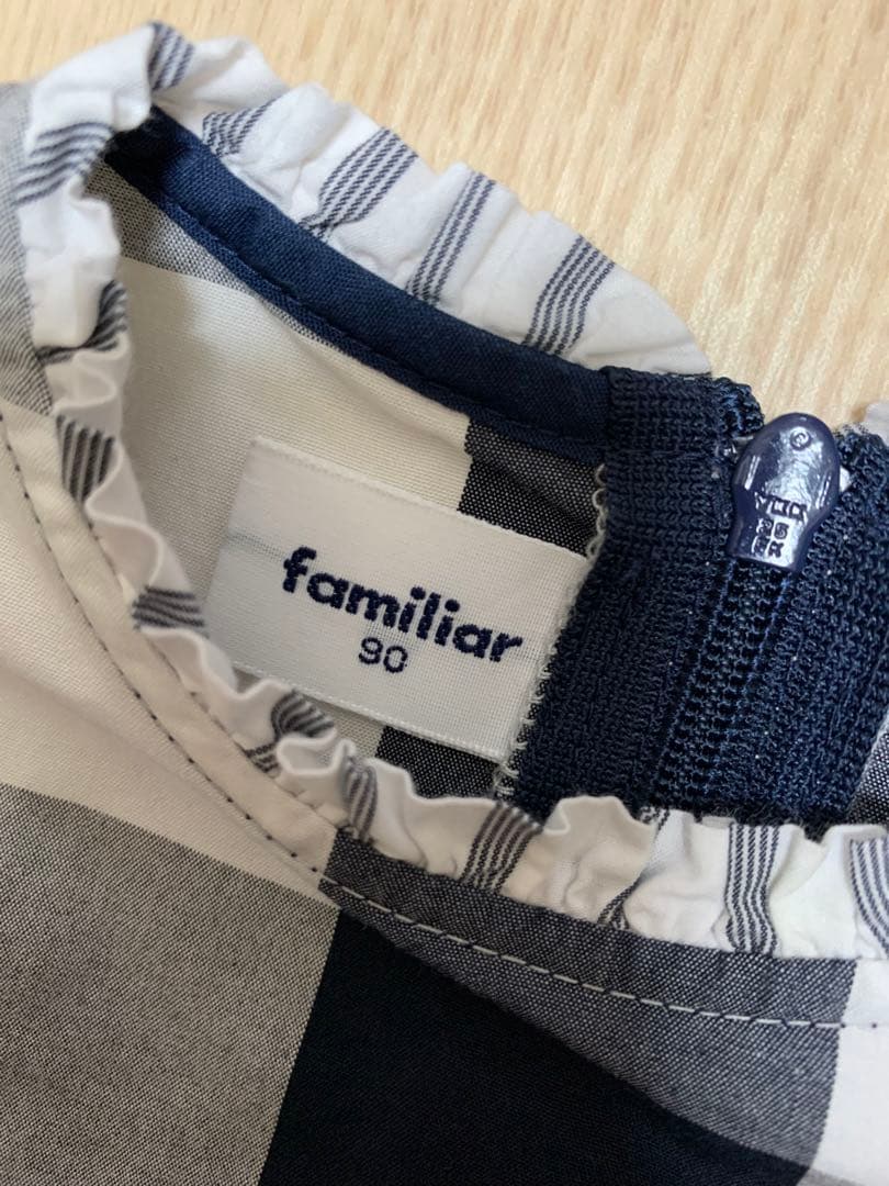 Ｌ*♬様 familiar チェック柄 ワンピース 90 いちご