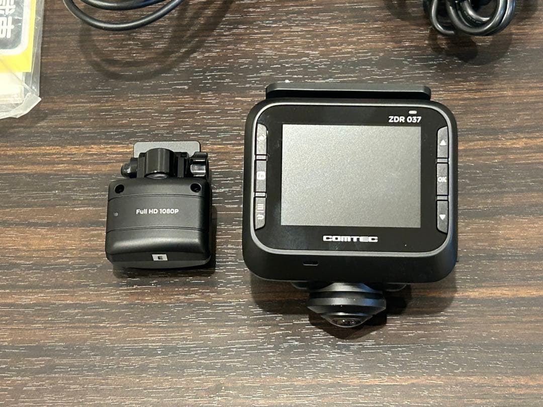 COMTEC ZDR037ドラレコ前後　360° 説明書　ステッカー　付中古