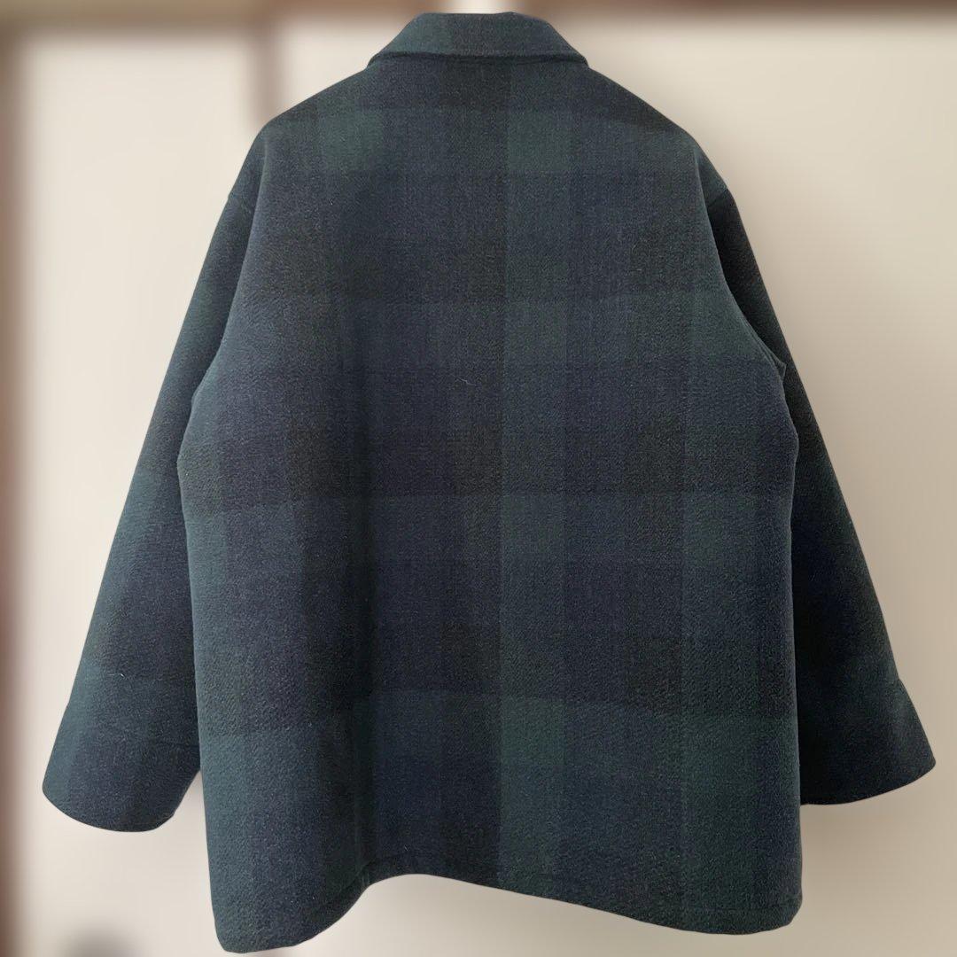 DESCENDANT ダークグリーン チェックジャケット