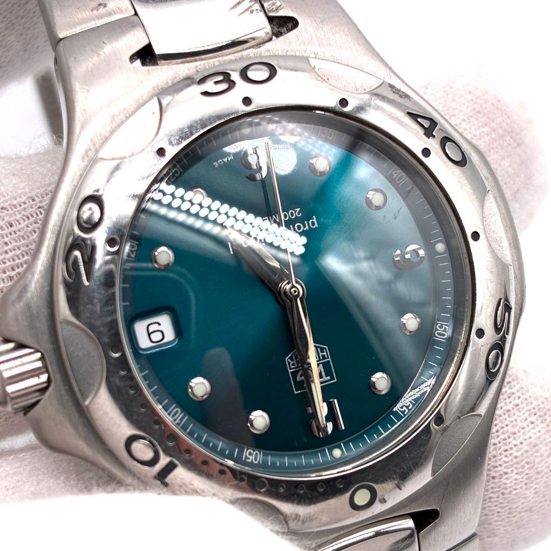 極美品 タグホイヤー 腕時計 キリウム プロフェッショナル デイト グリーン