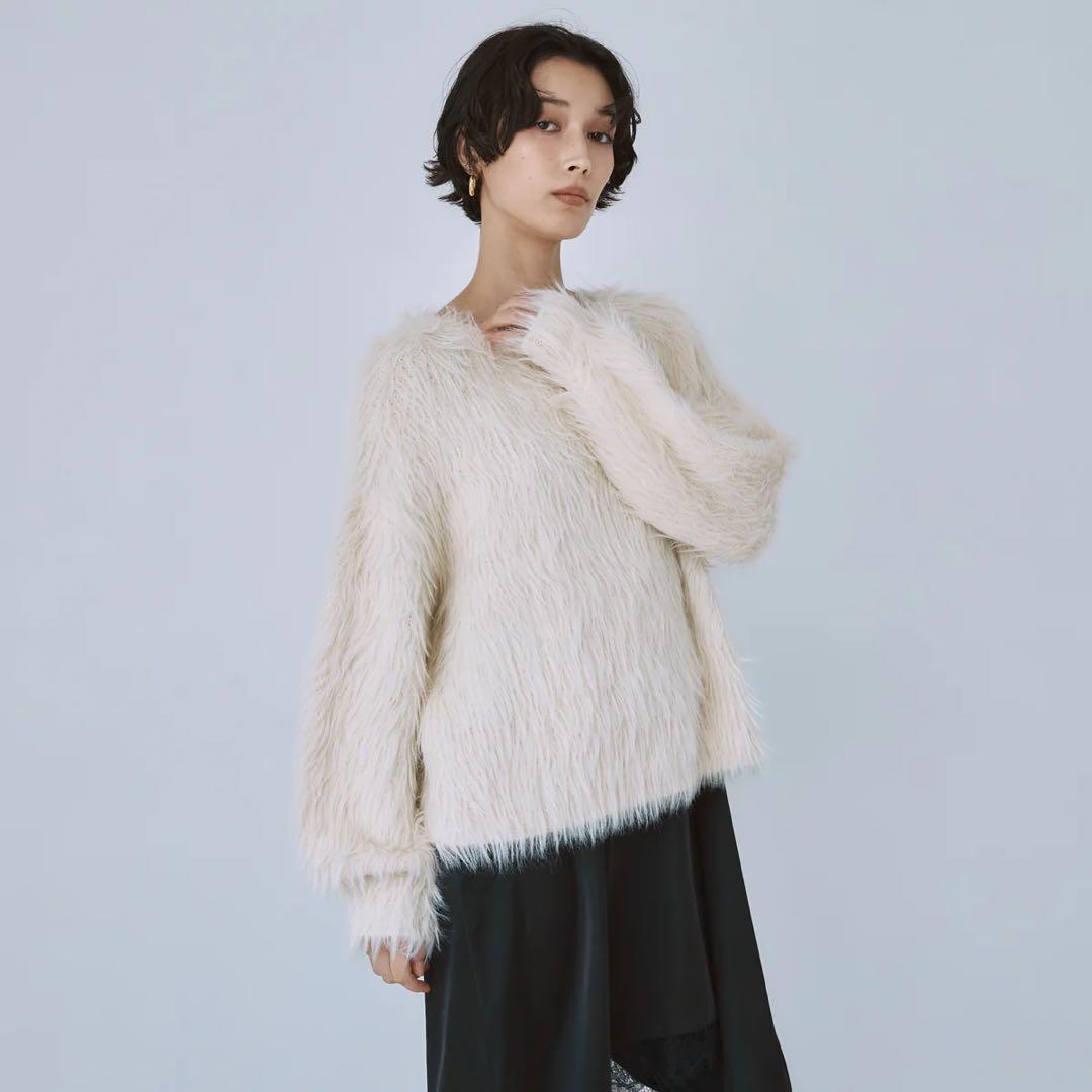 【新品未使用】SeaRoomLynn ヘアリーシャギーボートネックトップス