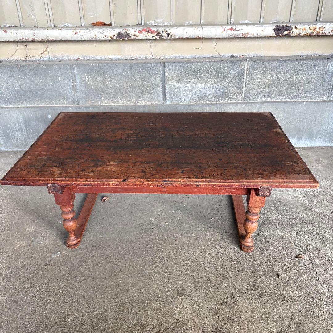 C4 昭和レトロ 古家具 無垢材 文机 木製座卓 引き出し付き ちゃぶ台 お経台