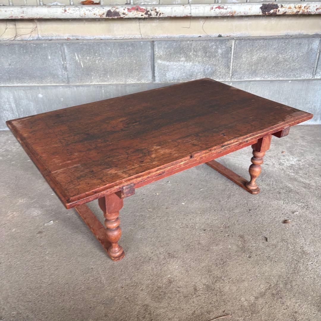 C4 昭和レトロ 古家具 無垢材 文机 木製座卓 引き出し付き ちゃぶ台 お経台