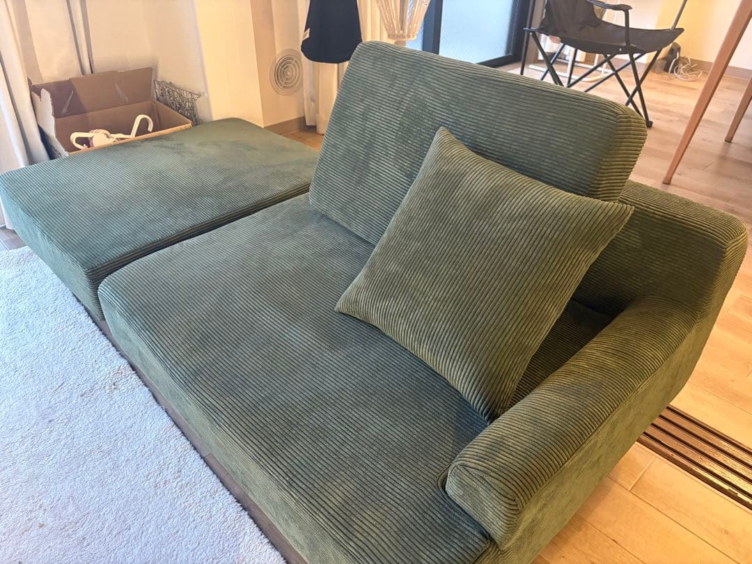 ニトリ　コンパクトカウチソファ グリーン