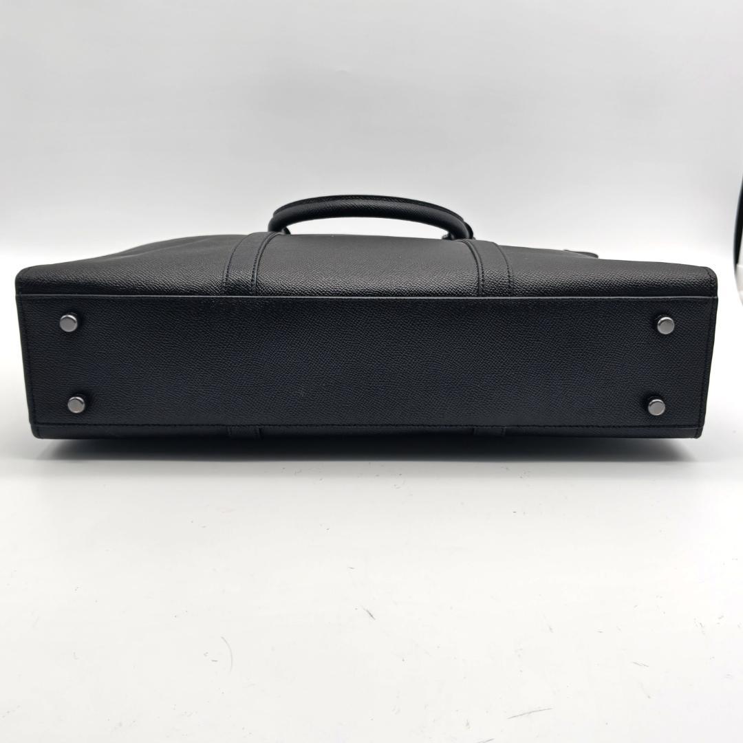 現行/極美品 コーチ ビジネスバッグ 2way 自立 A4可 ブラック レザー