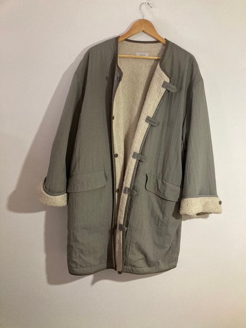 ATELIER BETON アトリエ　ベトン　ノーカラー　コート　グレー