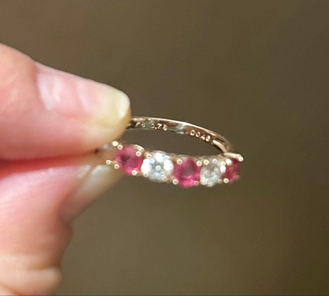 パパラチアサファイア ダイヤモンド k18リング